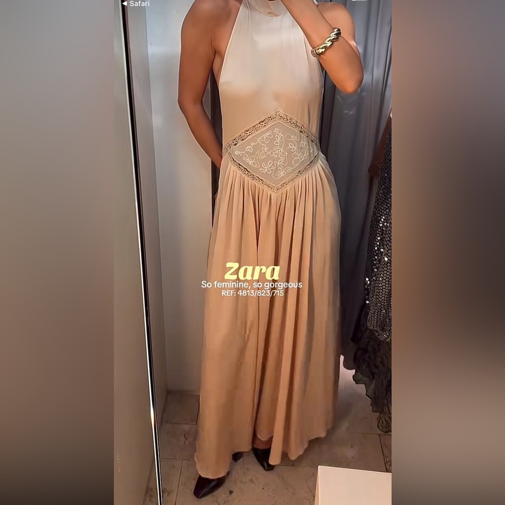 ZARA EMBROIDERED MIDI DRESS - Picture 9 of 17